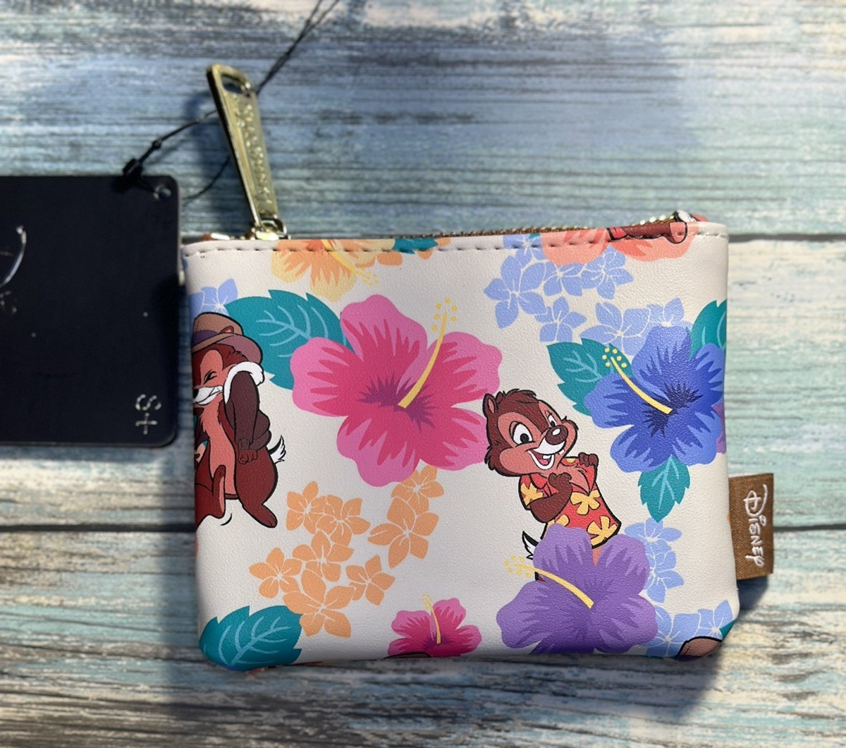 NEW Disney Loungefly Chip & Dale Coin Purse Rescue Rangers Hawaiian Zip Pouch