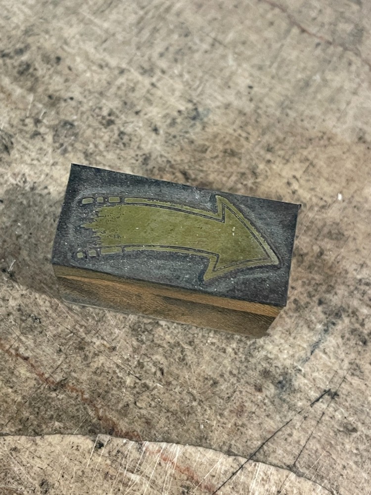 Printing Letterpress Printers Block Action Arrow / Pointer (951)