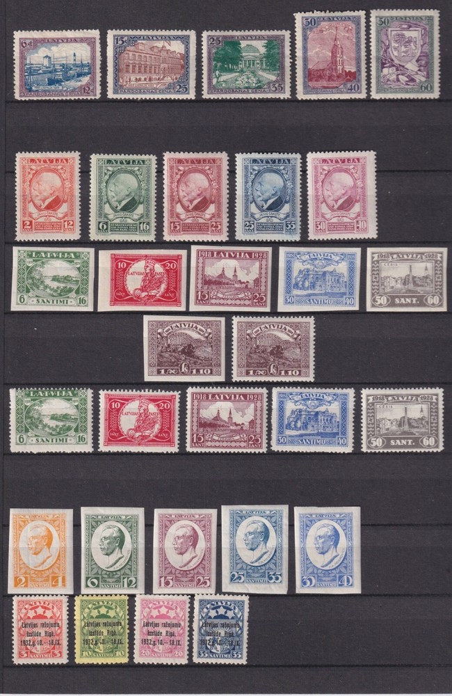 LATVIA 1920/1939 27 COMPLETE SETS + 2 BLOCKS MLH
