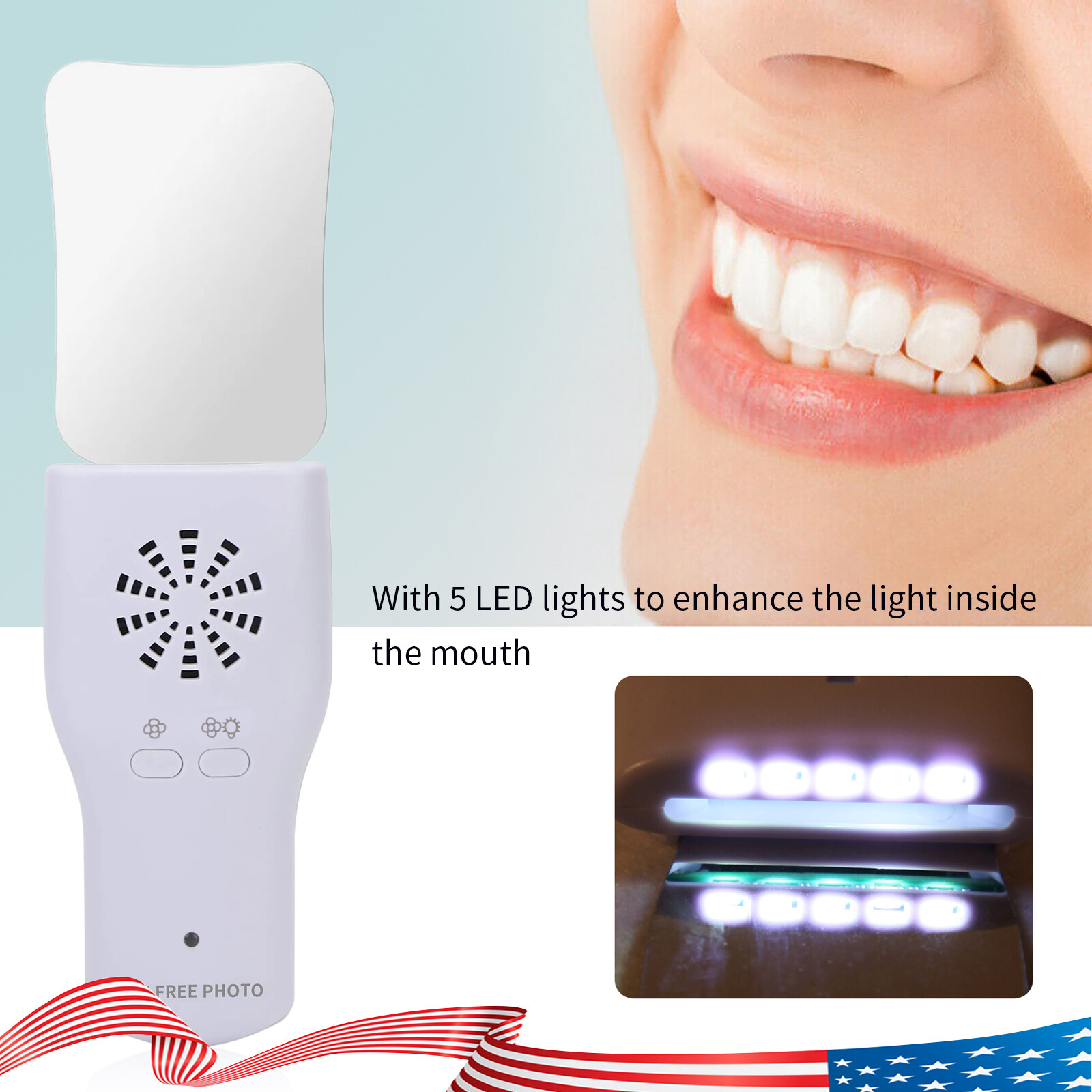 Dental Occlusal Mirror Fog Free LED Intra Oral Photo System Reflector 4*Mirror