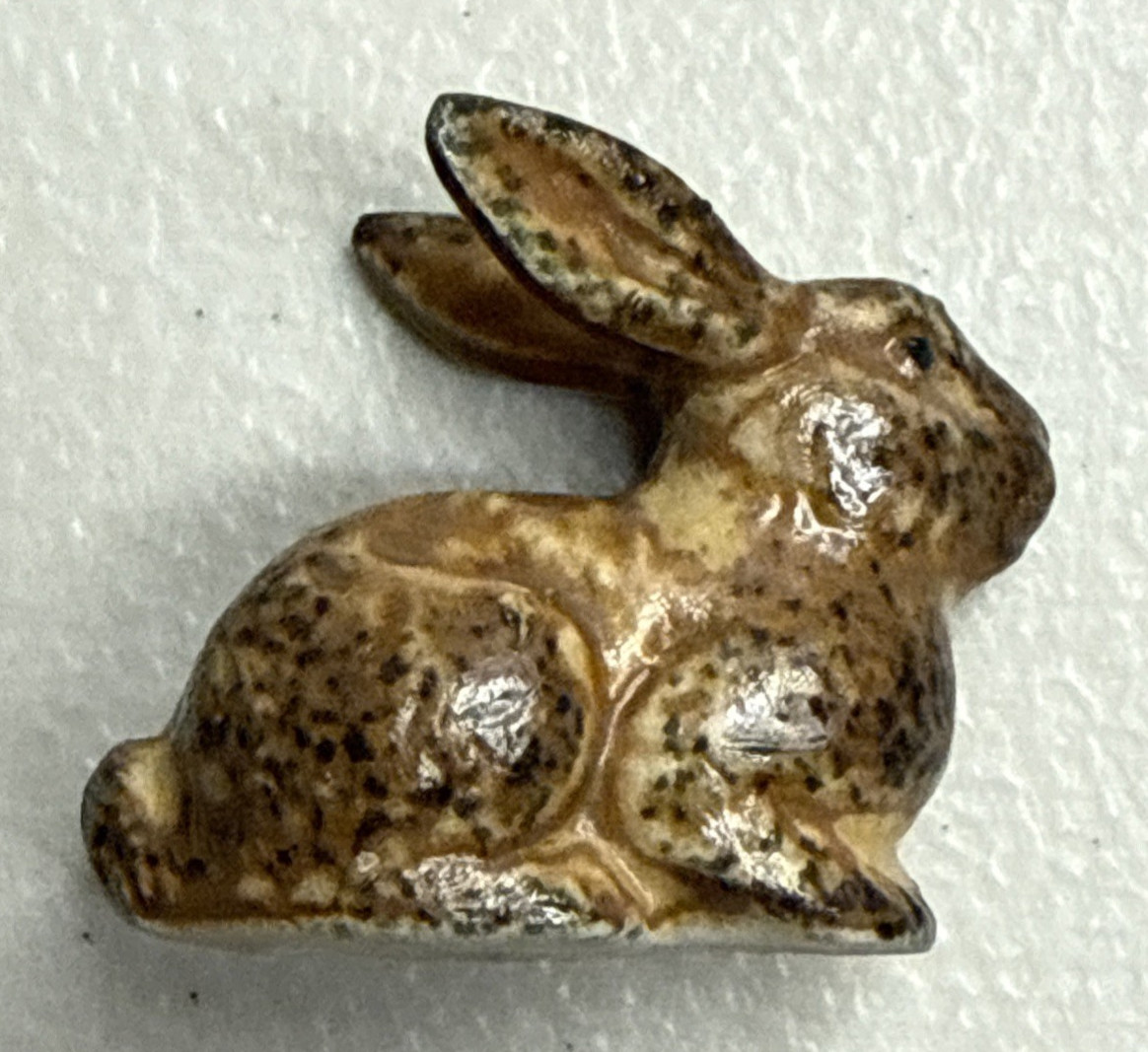 Vintage Porcelain Brown Speckled Bunny Rabbit Figurine Occupied Japan