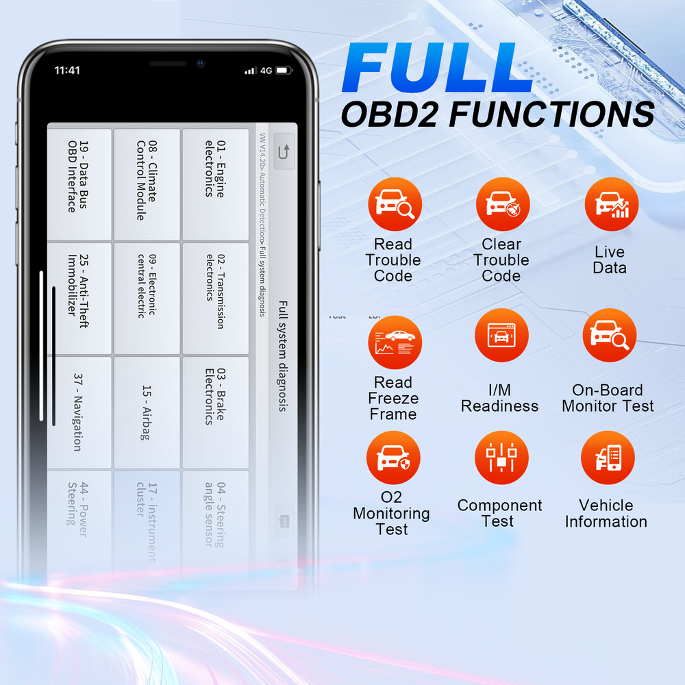 XTOOL A30D V2.0 Bluetooth Full System Diagnostic Tool OBD2 Scanner Bidirectional