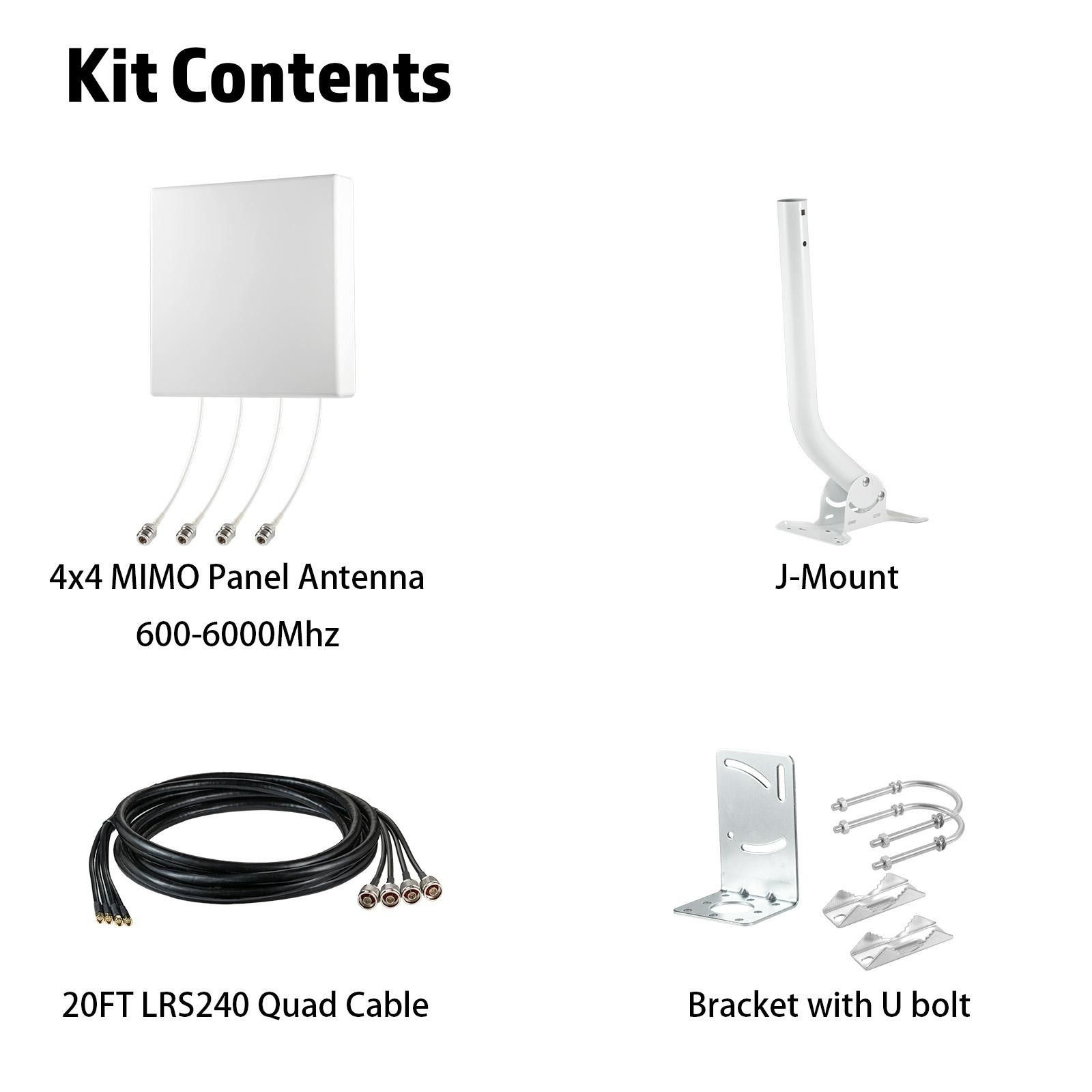 High Gain 4x4 MIMO 4G 5G Antenna Kit for T-Mobile Gateways Home RV Internet