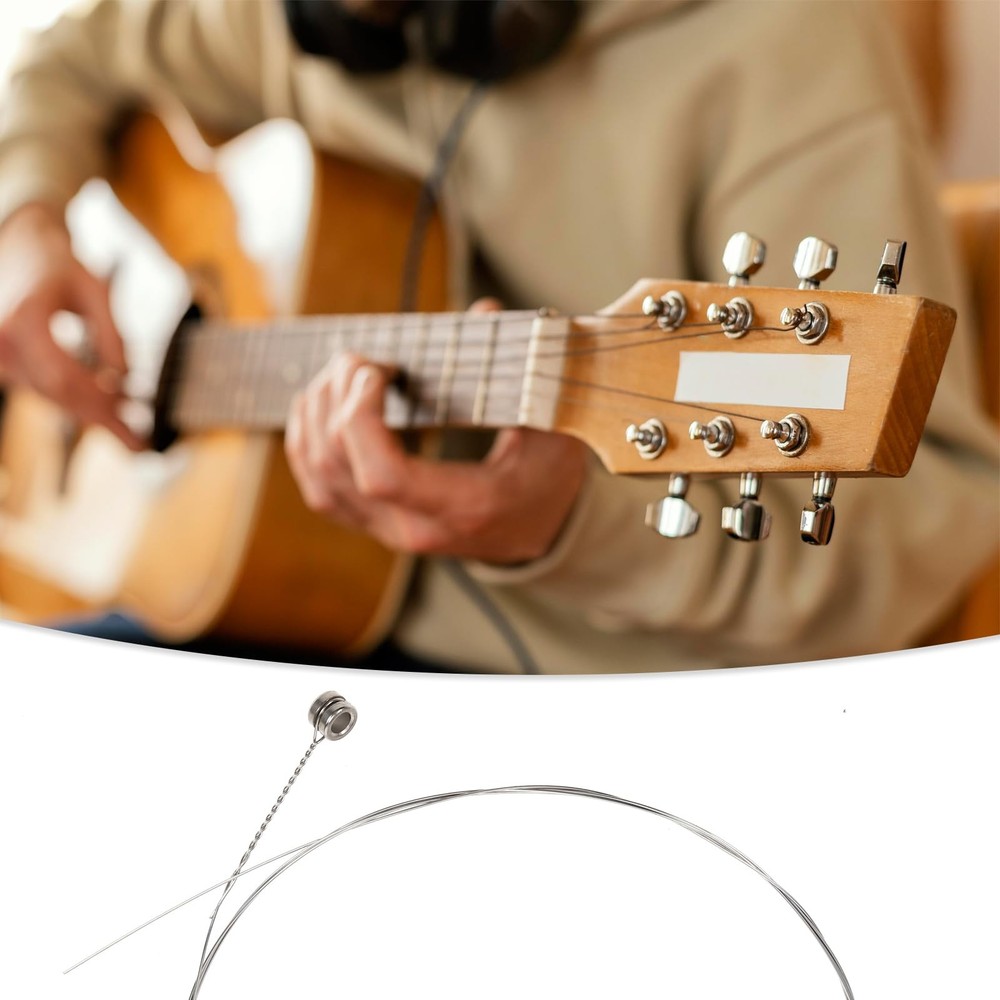 5 Pack High E String Acoustic Guitar, Guitar Strings Bright Silver