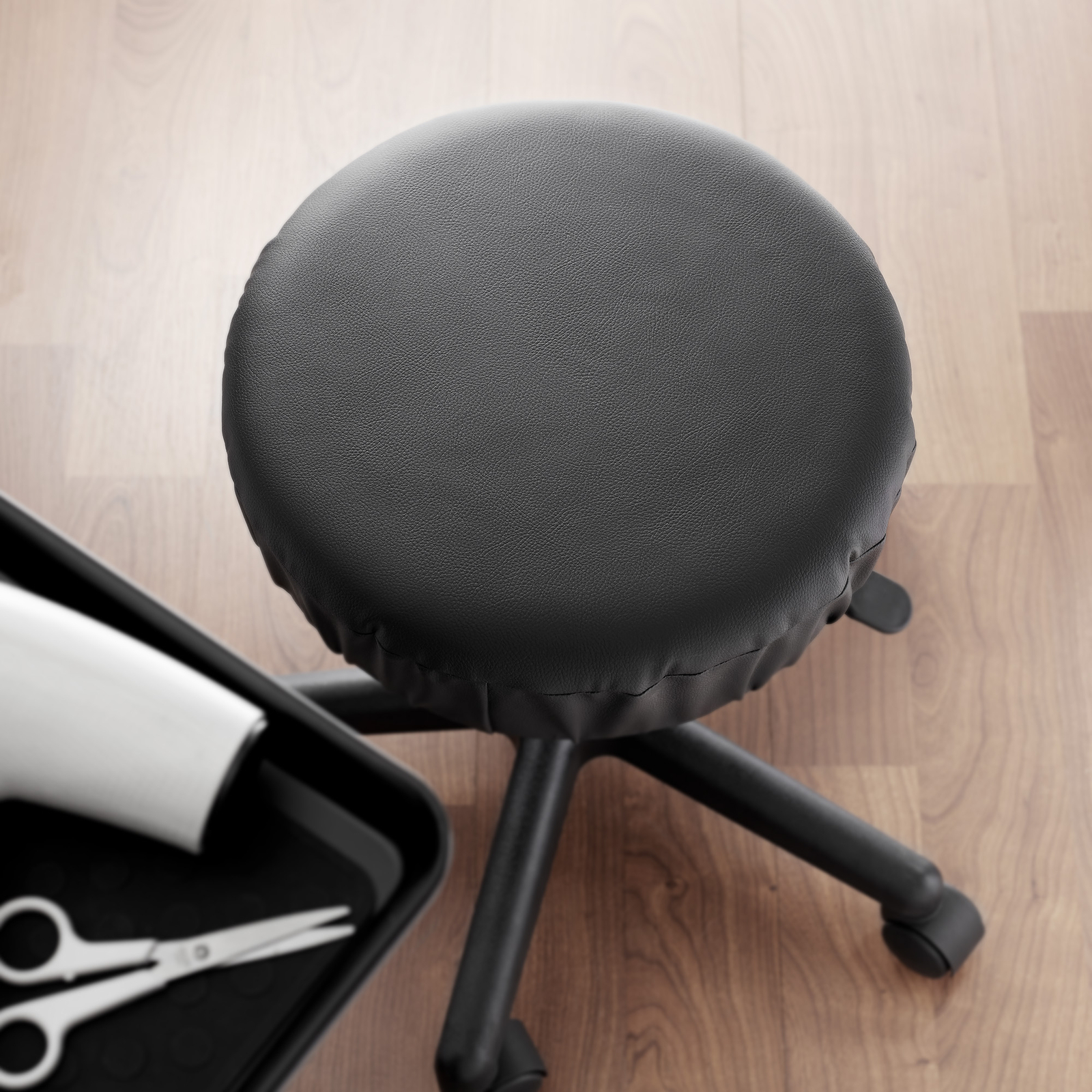 2 - Pack Waterproof PU Round Bar Stool Seat Cover, Anti-Slip