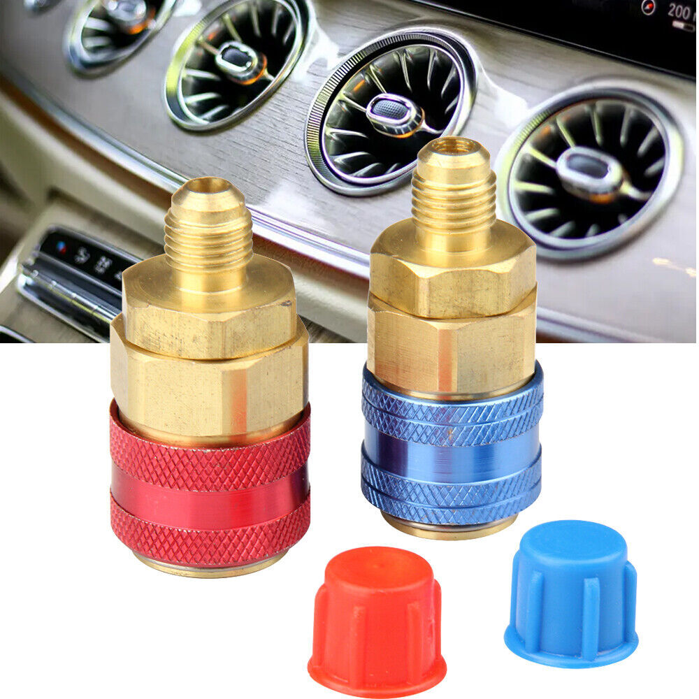 2X A/C Air Conditioning Quick Coupler Adapter High Low Manifold Connector Tool