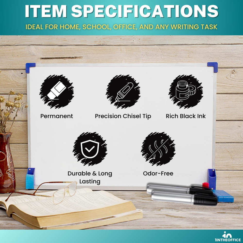 Jumbo Permanent Marker, Broad Chisel Tip Markers, Thick Permanent Marker, Black,