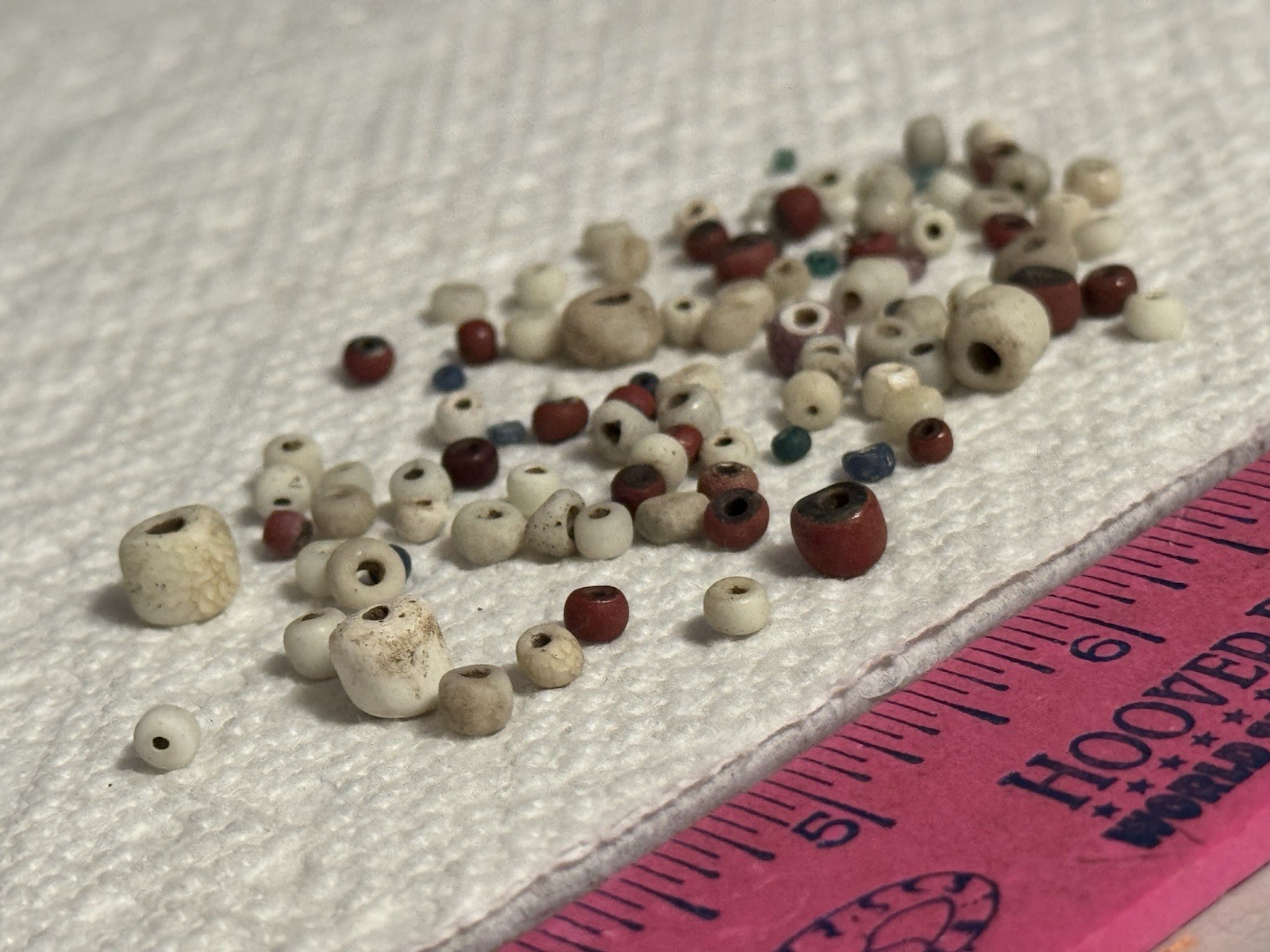 LOT OF 106 ANTIQUE CALIFORNIA TRADE BEADS FOUND BETWEEN AUBURN & PLACERVILLE