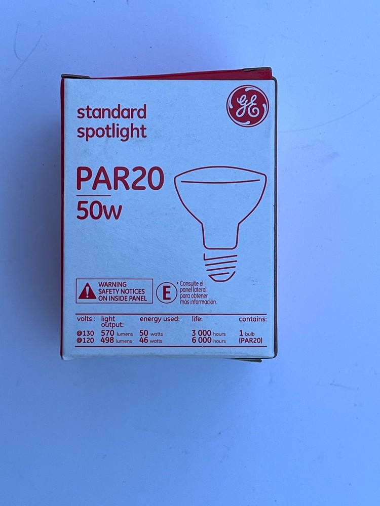 GE Par20 50 watt standard compact Halogen spotlight, SP10 beam