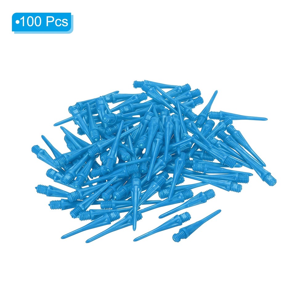 Plastic Dart Tips, 100 Pack 2BA Thread Soft Dart Tips Plastic Tip, Blue