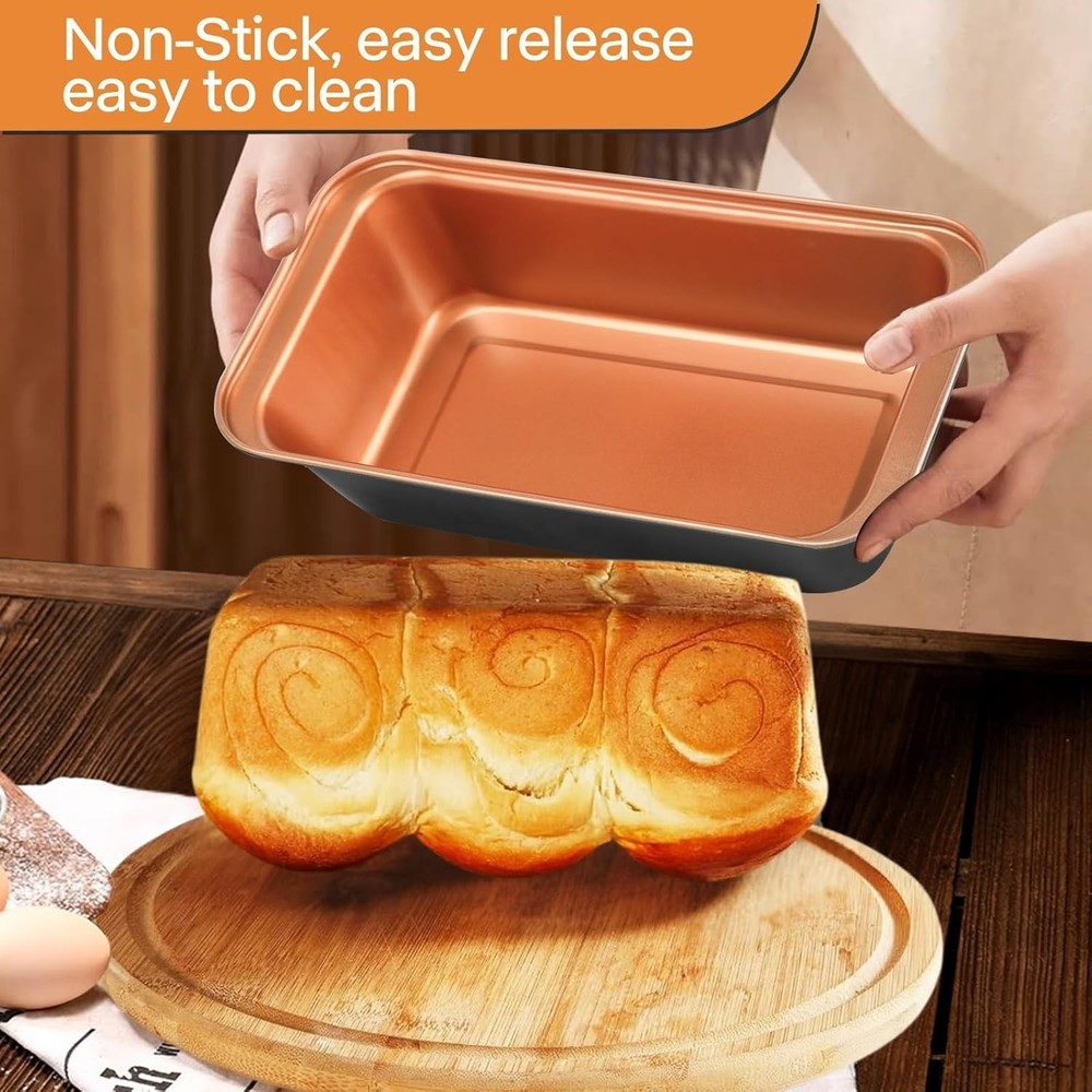 Baking Pans Set 6-Pieces, Non Stick Bakeware Set Stackable, with Cookie Sheet, M