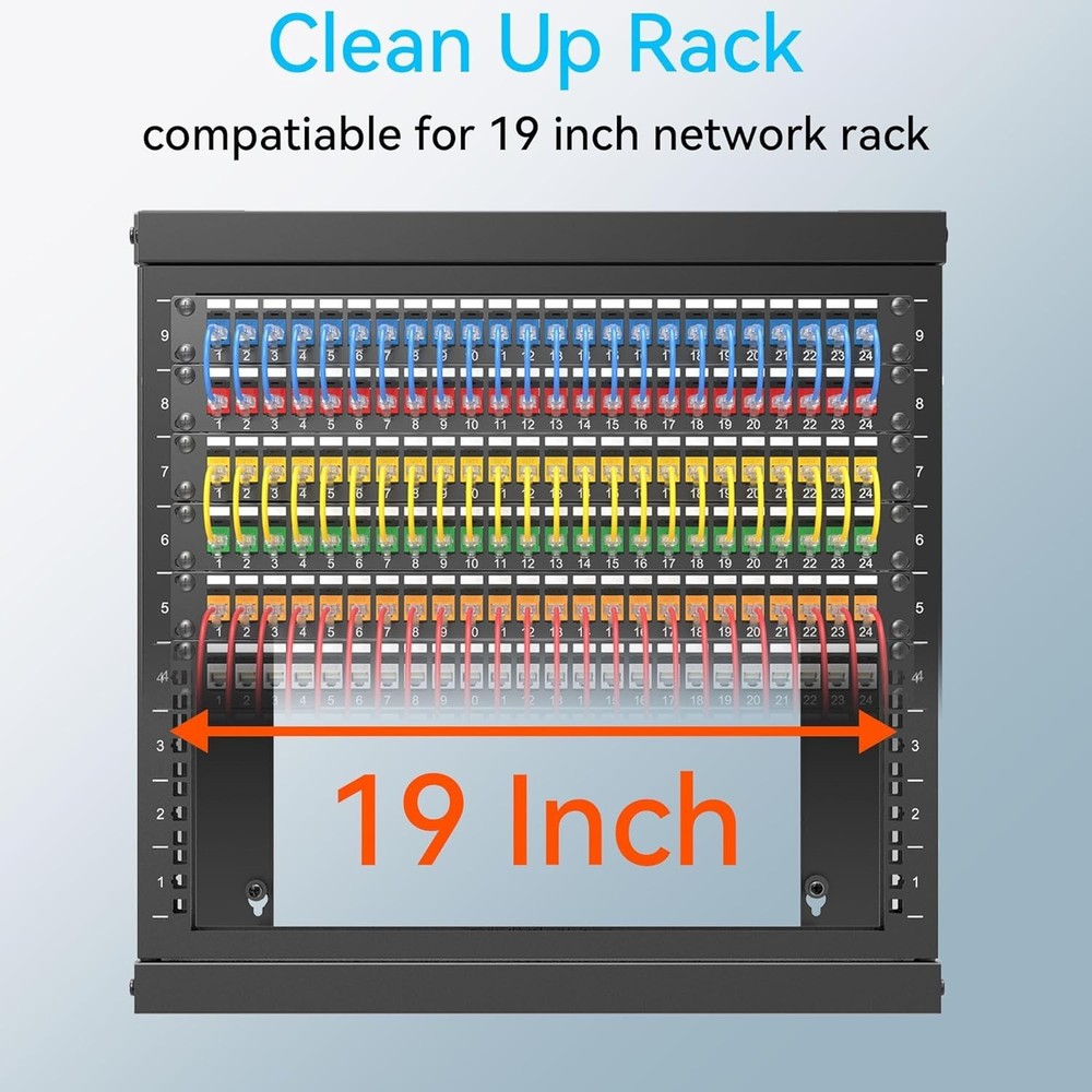 48 Port Blank Keystone Patch Panel with Snap-in Design, Cat6 Network 48