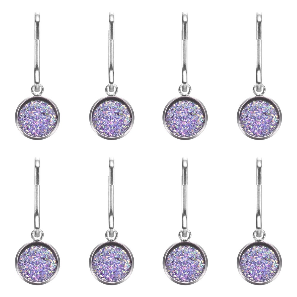 8Pcs Zipper Pulls Charm, Zipper Pull Replacement (Blue Purple)