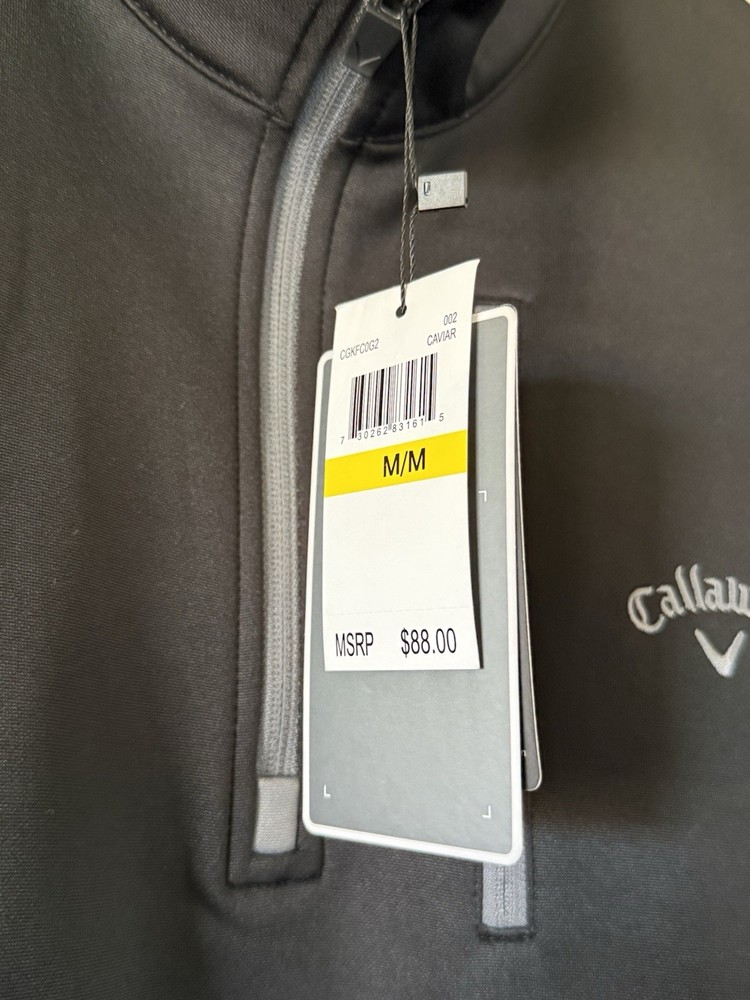 Callaway 1/4 Zip Pullover Men's Size Medium Black Golf $88