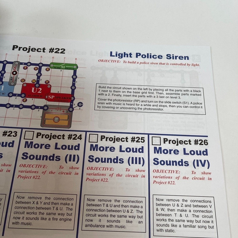 Elenco Electronic Snap Circuits Instruction Manual Projects 1-101