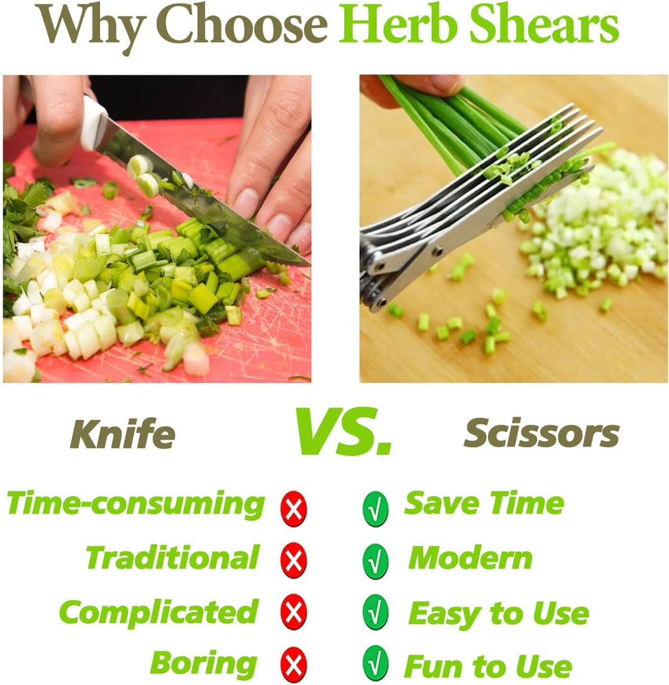2025 Upgraded Herb Scissors, Effortless Herb Shears Cutter Tool with Sharp Stain
