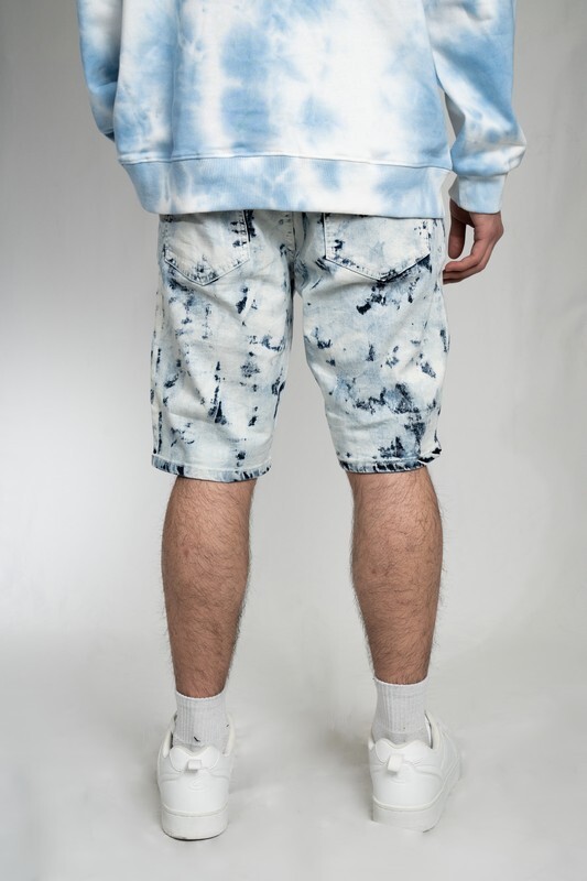 MP2 Apparel Men’s Tie-Dye Jean Shorts – Bleach Acid Wash Style