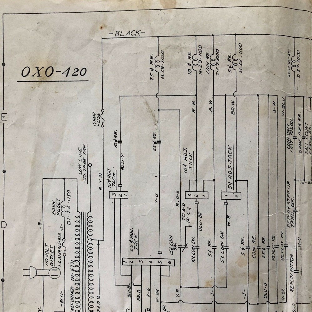Williams OXO Pinball Machine Schematic