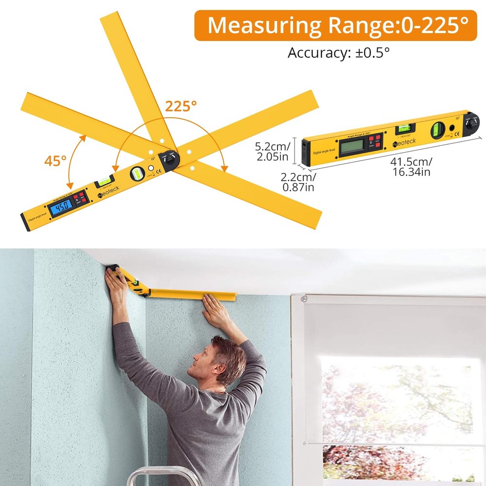 Neoteck 12" Digital Angle Ruler + 16" Finder