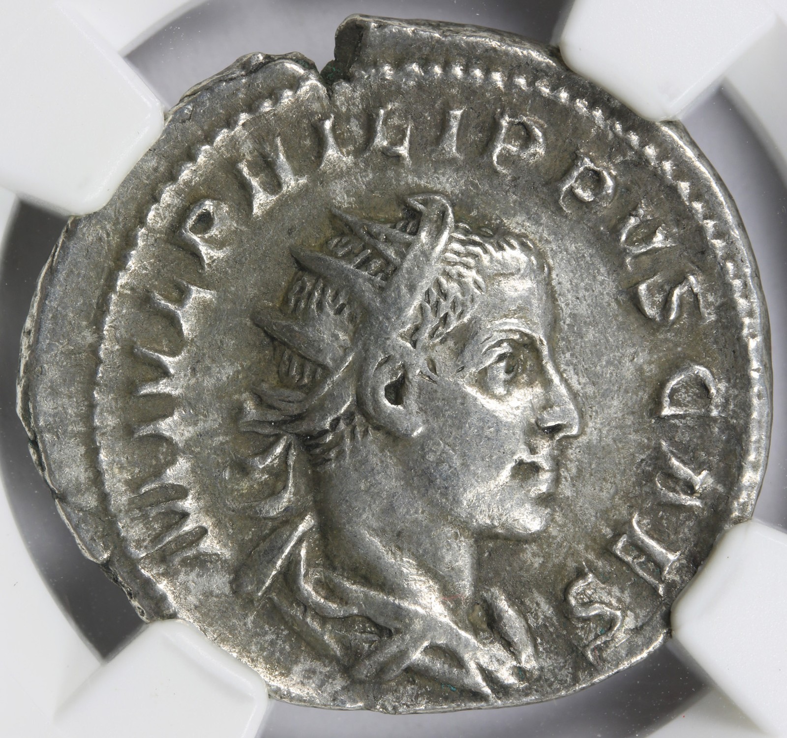 Roman Empire Philip II AR Double Denarius AD 247-249 NGC VF Ancient Coin