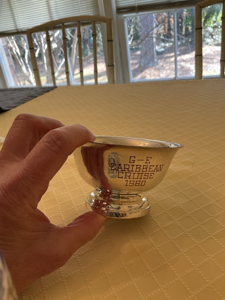 Footed Candy/Nut/Condiment Bowl Silver Plate. Engraved