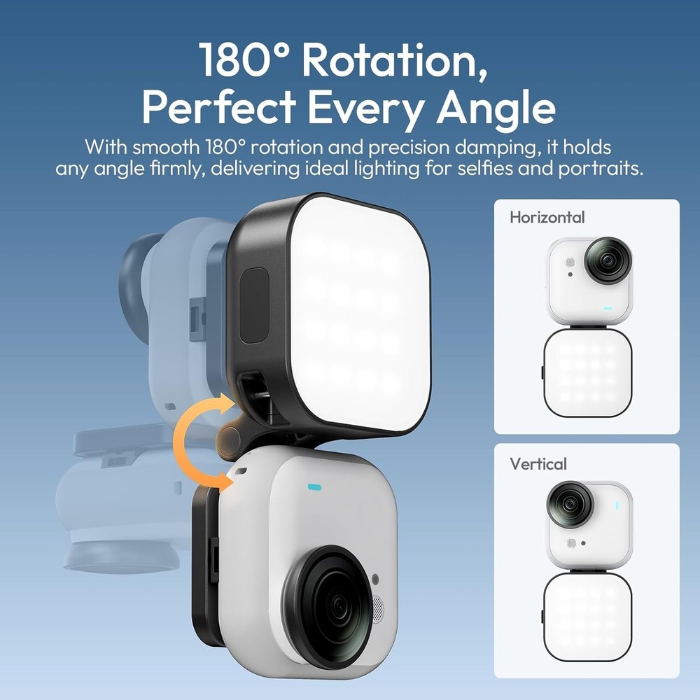 Compact 3-Level Brightness LED Fill Light for Insta360