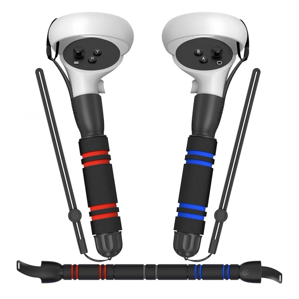 VR Game Handle for Quest 2 Controller, Black Red Blue Grips Accessory