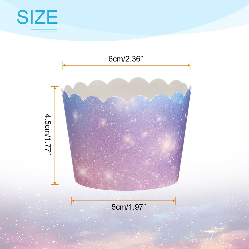 100Pcs Paper Baking Cup Small Cupcake Muffins Liner Wrapper Gradient Pink Purple