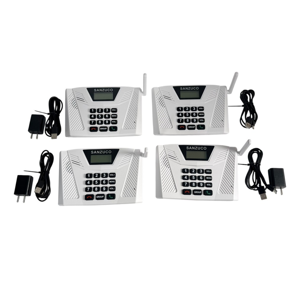 Wireless Intercoms for Home Hand Free 5300 Feet Range Two Way Intercoms (4 Pack)