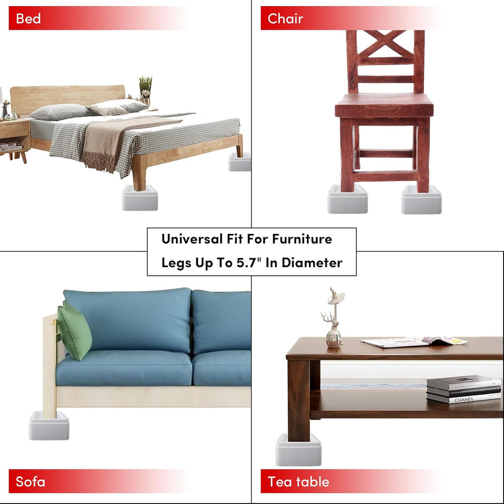 Oversized Bed Risers Heavy Duty Stackable 4 Pack, Furniture Risers for Sofas 3 I