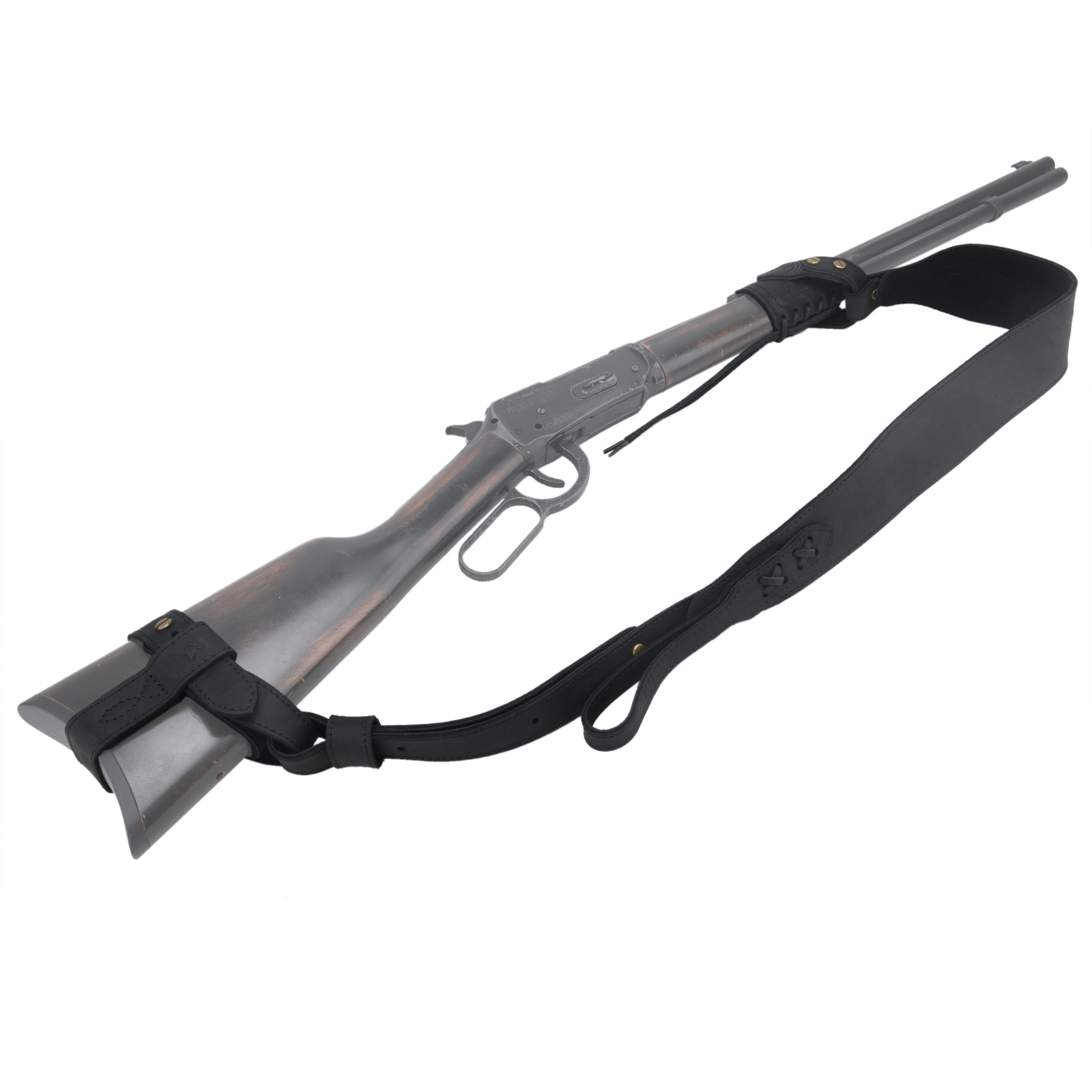 1 Suit Leather Rifle No Drill Harnessed Buttstock + Sling Loop + Shoulder Sling