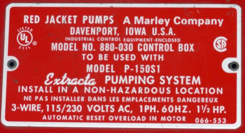 Rebuilt Veeder-Root Red Jacket Pump Control Box 880-030-5