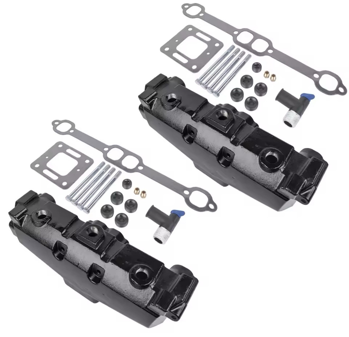 TWO Exhaust Manifolds Mercruiser 5.0l 5.7l 305 350 5.0 5.7 gm chevy marine 83-01