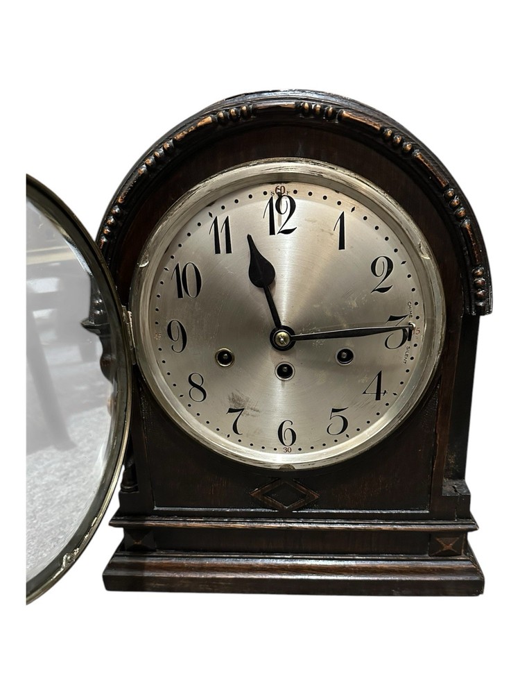 Junghans Antique Oak Large Bracket Arched Top Westminster