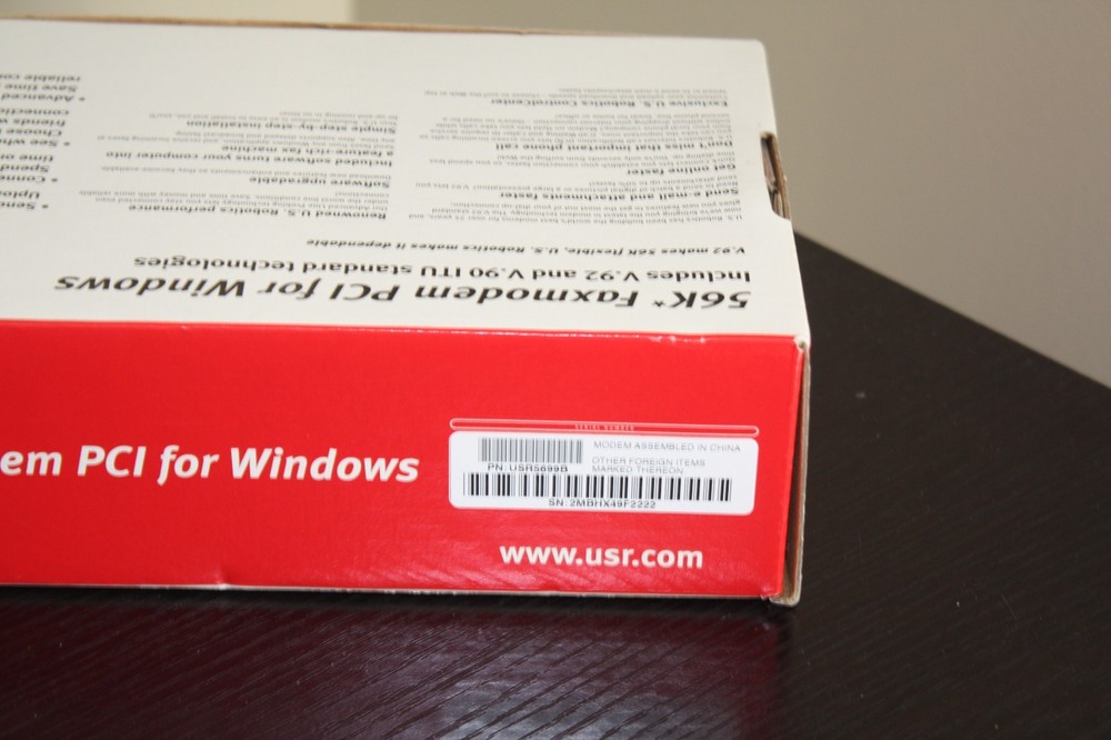 US Robotics 56k Faxmodem PCI for Windows Model 5699B