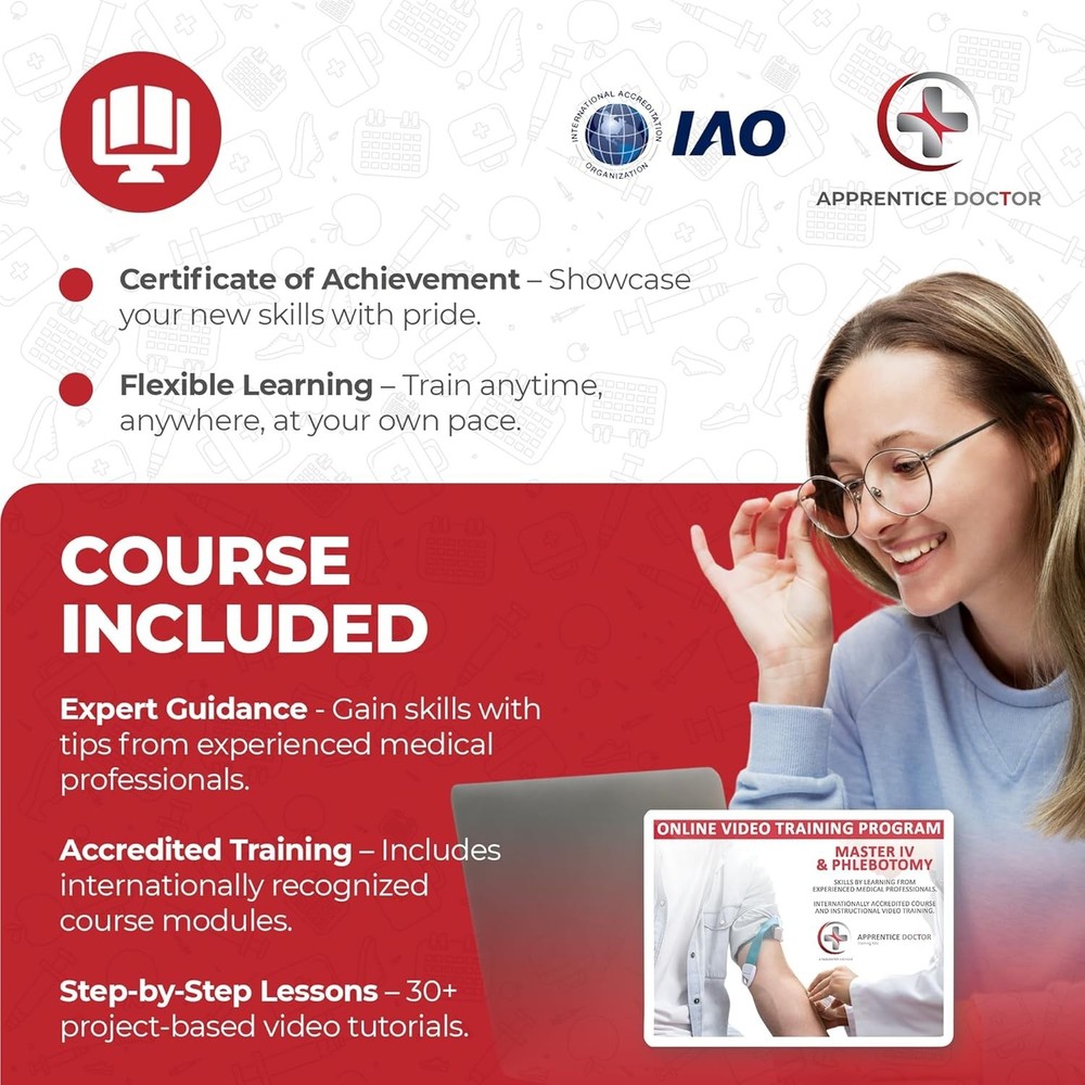 Phlebotomy Practice Arm Kit with Online Learning – Skill-Building Model Arm f...