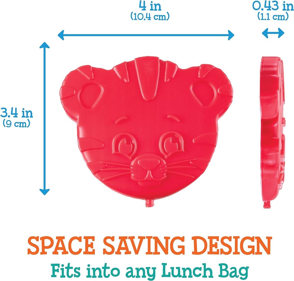 Daniel Tiger Reusable Hard Ice 3 Pack Slim Lightweight Design, Cool Thin