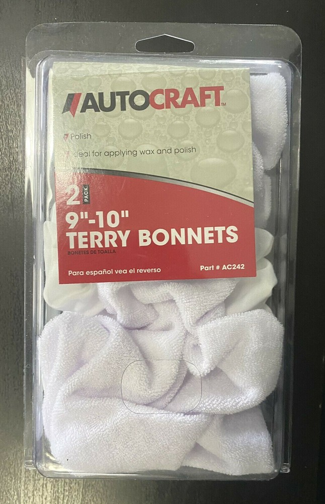 Autocraft Microfiber Bonnet For 9-10inch Diameter Buffer Wheel (2 Per Pack)AC242