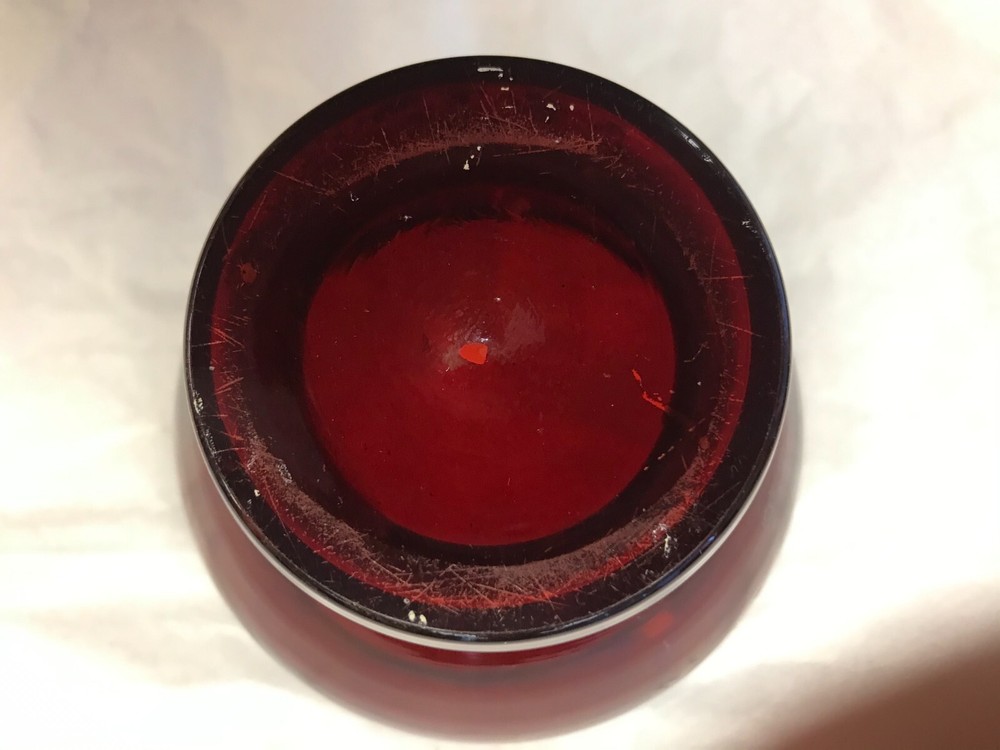 Antique Red Ruby Container with Lid