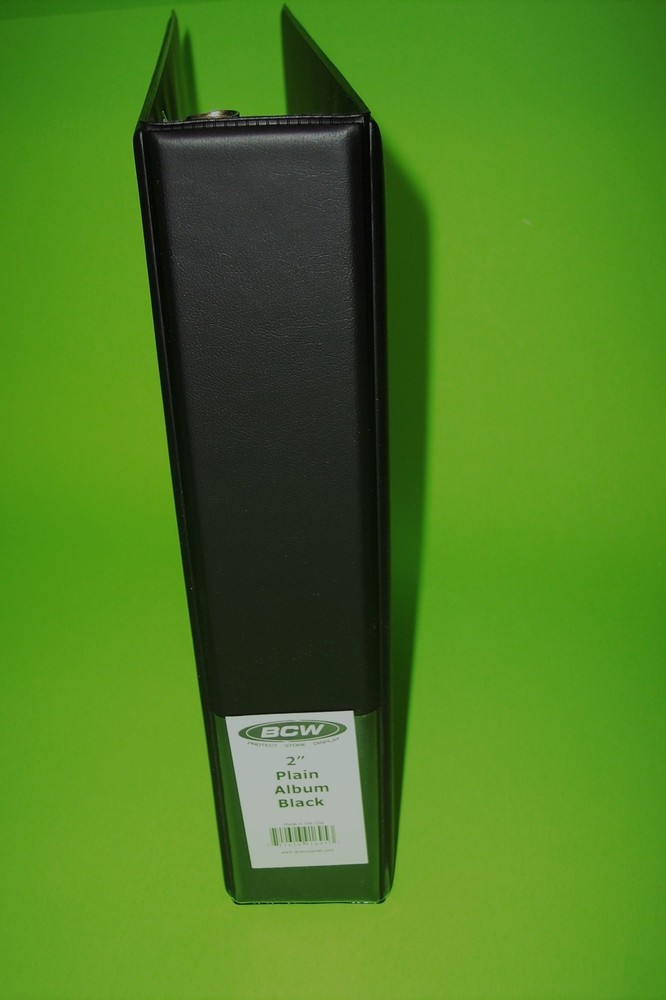 BCW 2" COLLECTORS / PHOTO ALBUM / 3 RING BINDER - PLAIN BLACK -  HOLDS 60+ PAGES