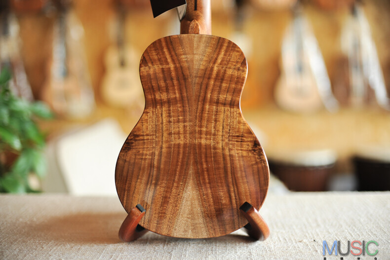 Bright Sun Solid Koa Cutaway Concert Ukulele (Blue Stone Inlay)