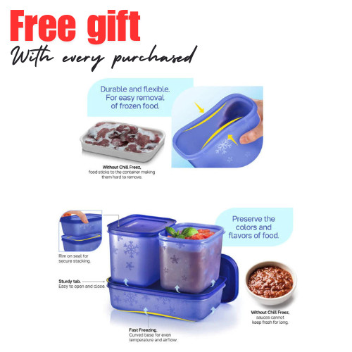 Tupperware Blue Freezer Mates Plus Medium Deep Snowflake Container 2.5L /11 Cup