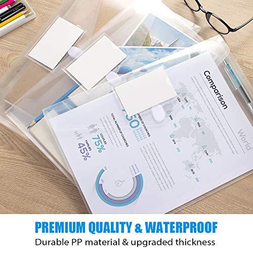 Pack Plastic Envelopes File Folders, Clear Folder for Document US Letter A4 10