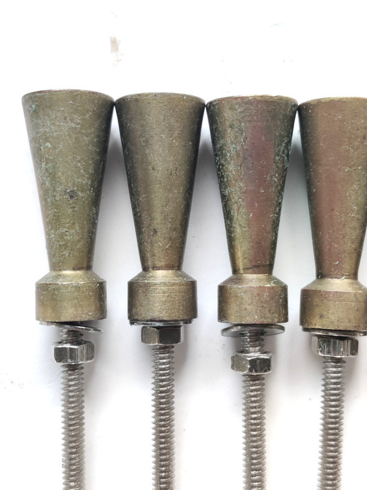12 Solid Brass Knobs MCM Mid Century Modern Atomic Art Deco Vintage Drawer Pulls
