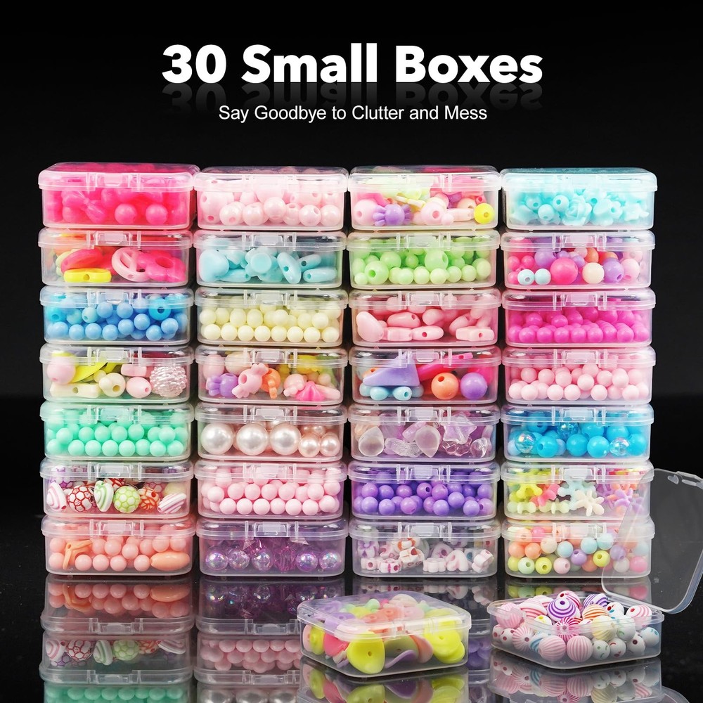 DILIBRA Bead Organizer Box, 93Pcs Small Storage 3 Pack 90 Pcs, Clear