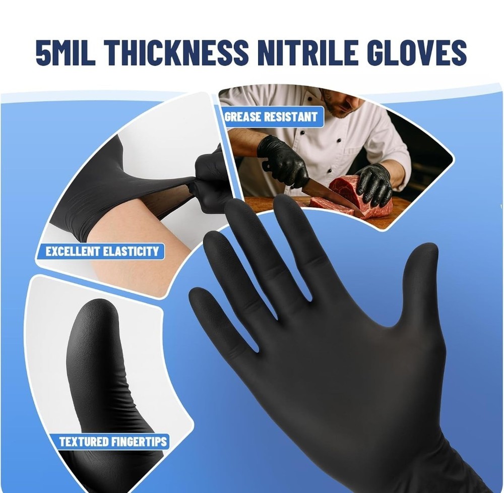 Nitrile Disposable Gloves - 8 Pairs