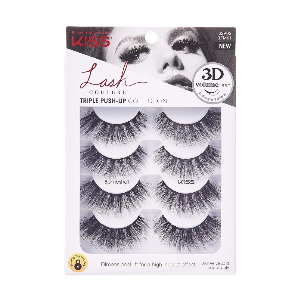 Reusable 14mm False Eyelash Clusters Bombshell Look 4 Pairs Easy Apply Triple