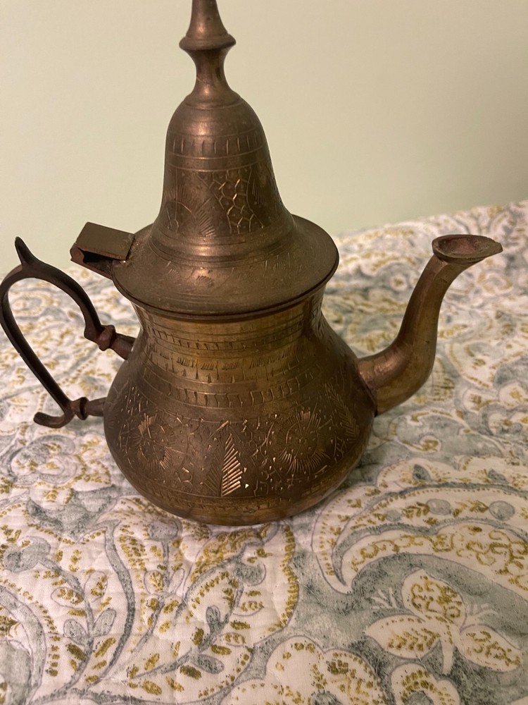 Vintage Middle Eastern Persian Brass Teapot
