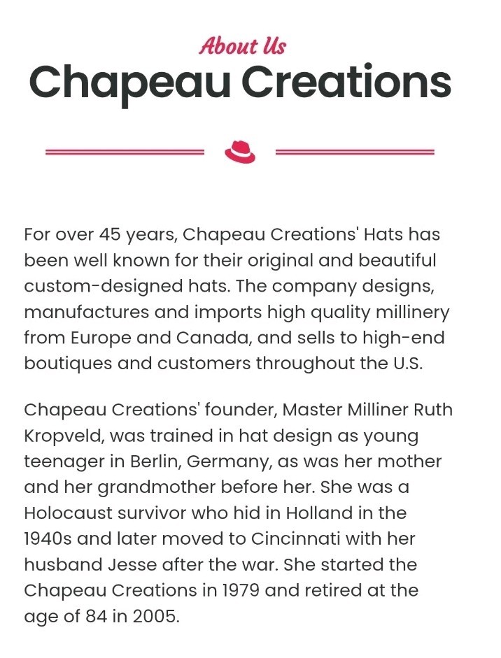 Vtg Chapeau Creations Ruth Kropveld Red Wool Hat NWT Beaded Red Hat Society Lady