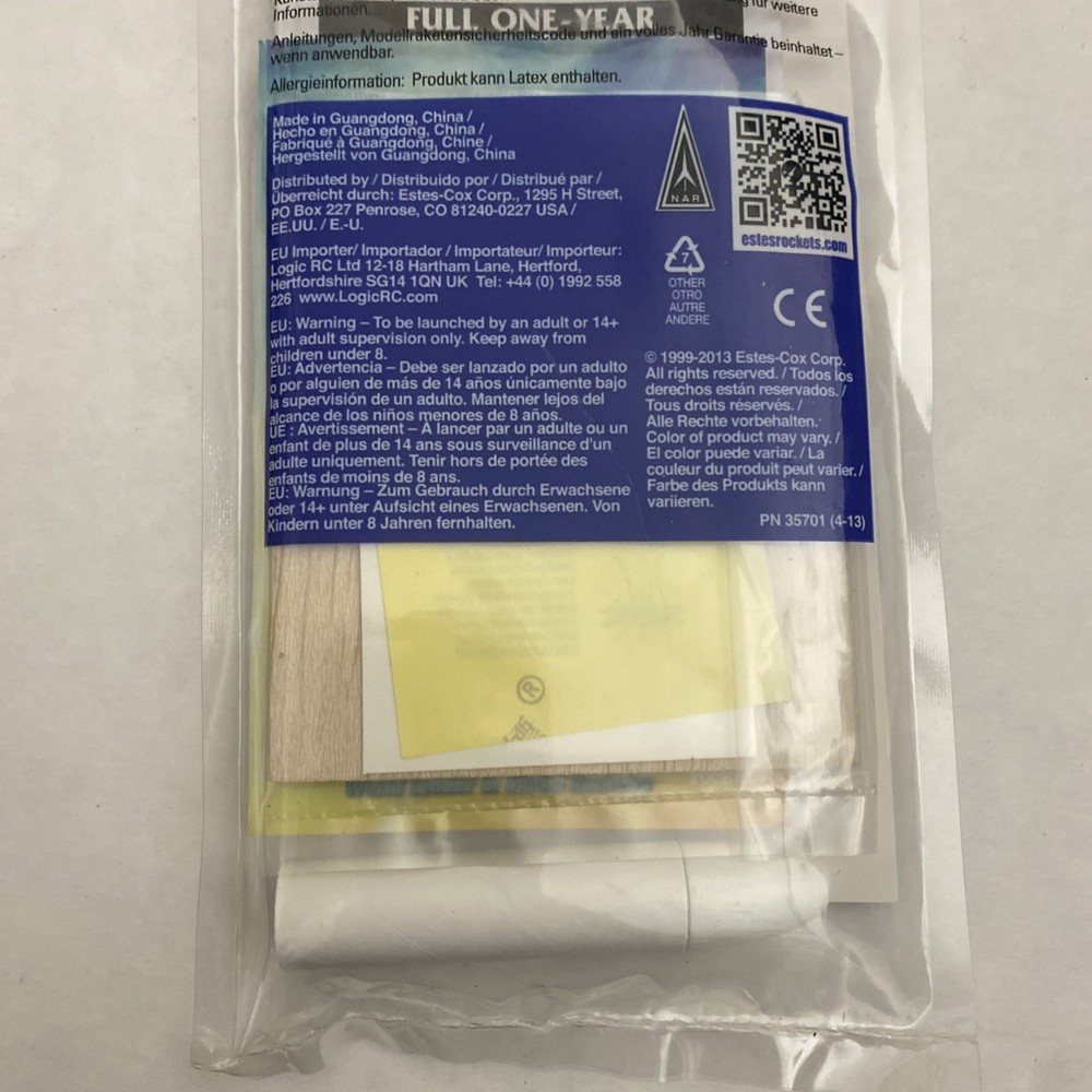 ESTES 1345 MOSQUITO MODEL ROCKET SKILL LEVEL 1 NIP